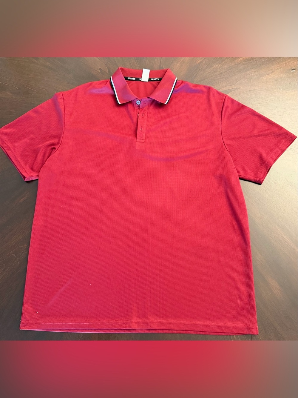 Men's Red Polo with Tipped Collar